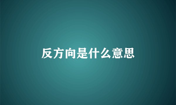 反方向是什么意思