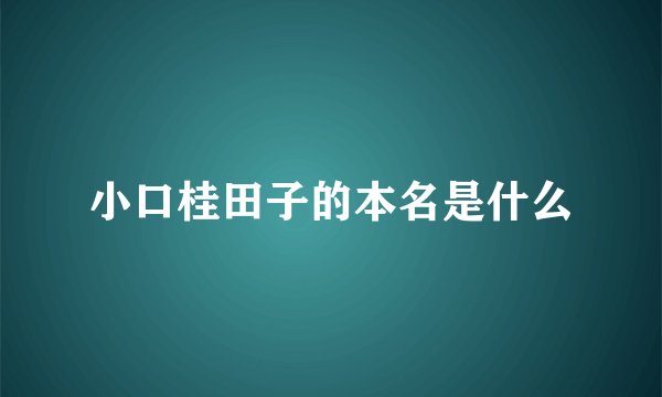小口桂田子的本名是什么