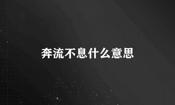奔流不息什么意思