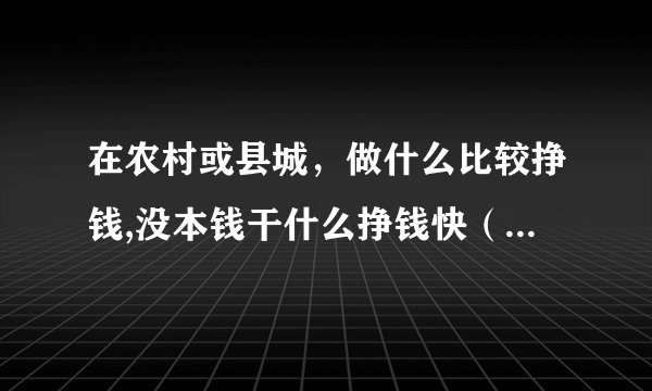 在农村或县城，做什么比较挣钱,没本钱干什么挣钱快（县城最赚钱的空白行业）