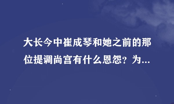 大长今中崔成琴和她之前的那位提调尚宫有什么恩怨?为什么最后崔成了提调尚宫?