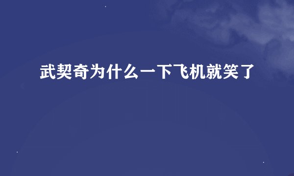 武契奇为什么一下飞机就笑了