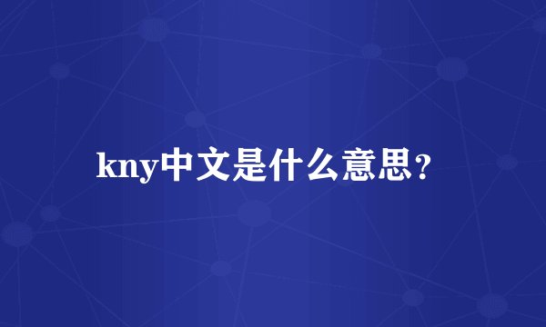 kny中文是什么意思？