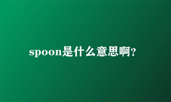 spoon是什么意思啊？