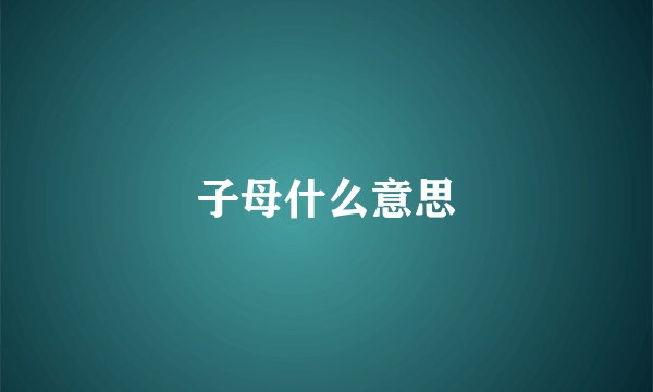子母什么意思