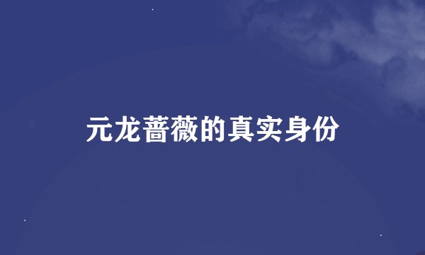 元龙蔷薇的真实身份