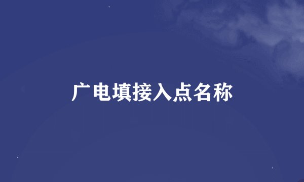 广电填接入点名称