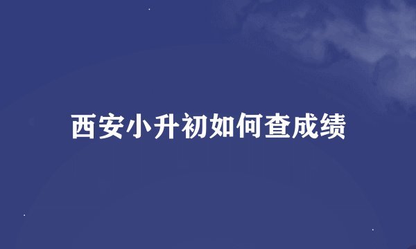 西安小升初如何查成绩