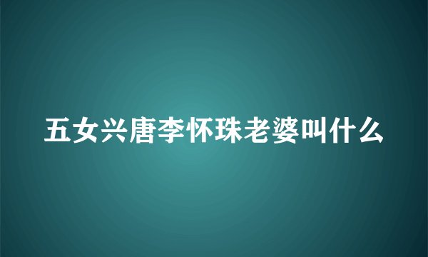 五女兴唐李怀珠老婆叫什么