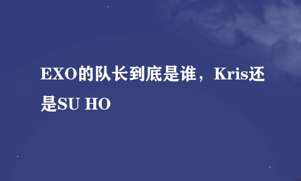 EXO的队长到底是谁，Kris还是SU HO