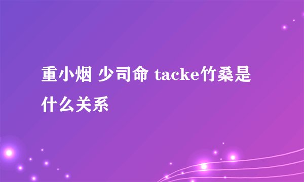 重小烟 少司命 tacke竹桑是什么关系