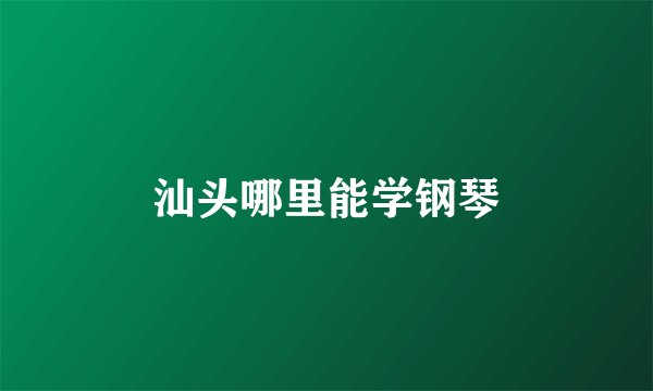 汕头哪里能学钢琴