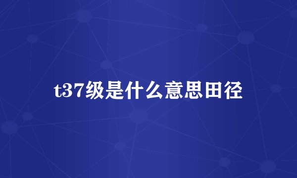 t37级是什么意思田径