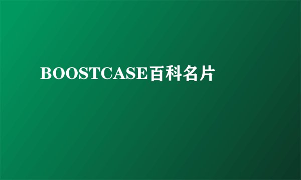 BOOSTCASE百科名片