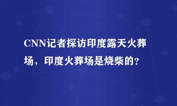 CNN记者探访印度露天火葬场，印度火葬场是烧柴的？