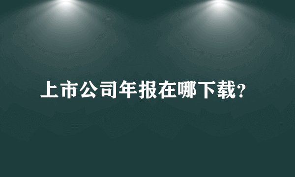 上市公司年报在哪下载？