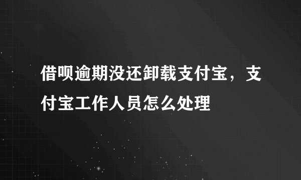 借呗逾期没还卸载支付宝，支付宝工作人员怎么处理