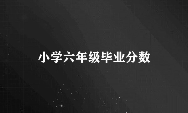 小学六年级毕业分数