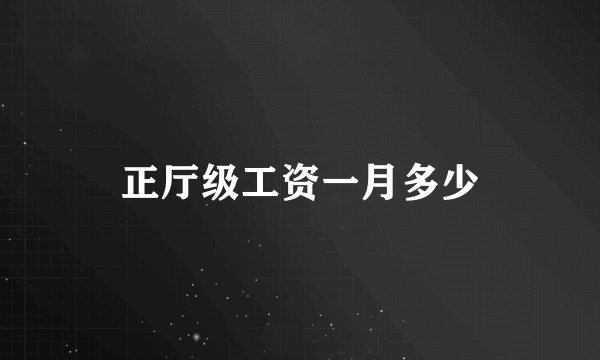 正厅级工资一月多少