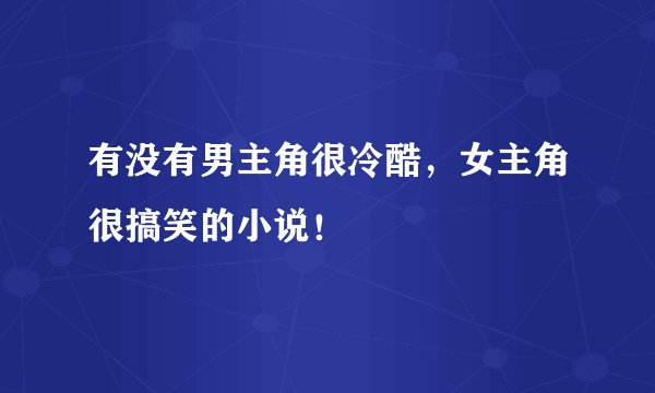 有没有男主角很冷酷，女主角很搞笑的小说！
