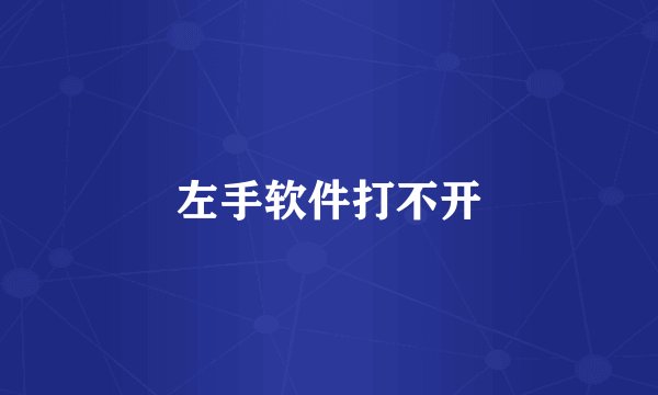 左手软件打不开