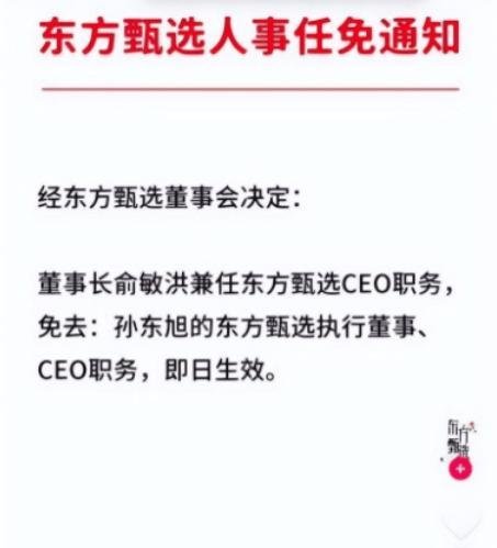 后续！东方甄选CEO孙东旭被辞退！本人学历被扒，网友曝光其人品