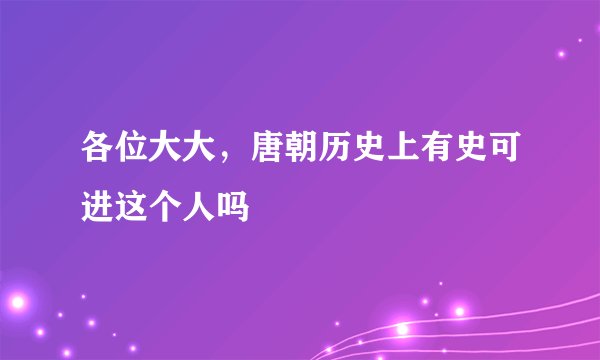 各位大大，唐朝历史上有史可进这个人吗
