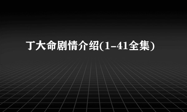 丁大命剧情介绍(1-41全集)