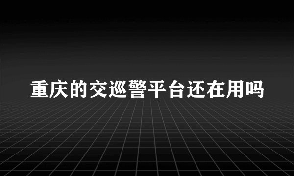 重庆的交巡警平台还在用吗