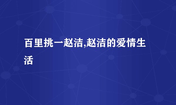 百里挑一赵洁,赵洁的爱情生活