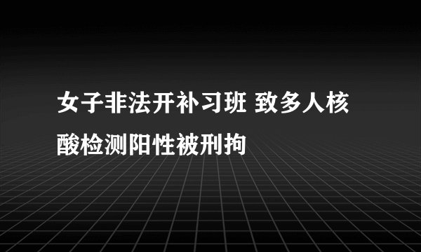 女子非法开补习班 致多人核酸检测阳性被刑拘