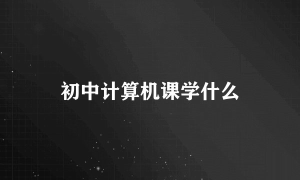 初中计算机课学什么