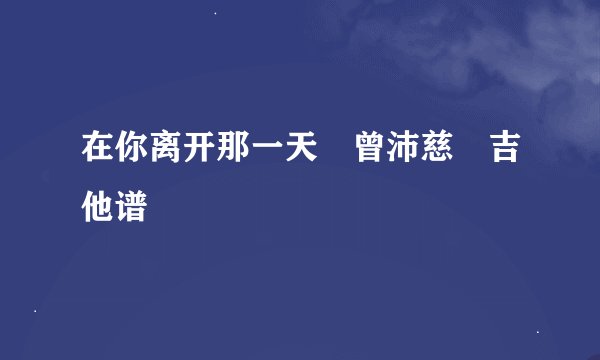 在你离开那一天 曾沛慈 吉他谱