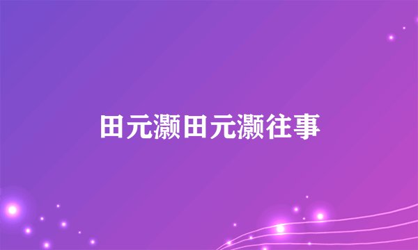 田元灏田元灏往事