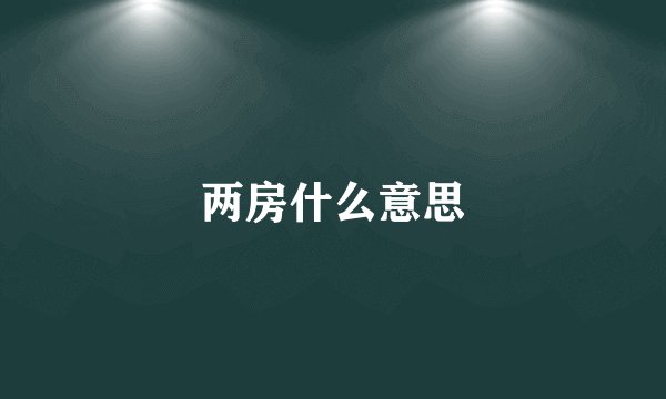 两房什么意思