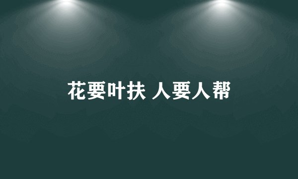 花要叶扶 人要人帮