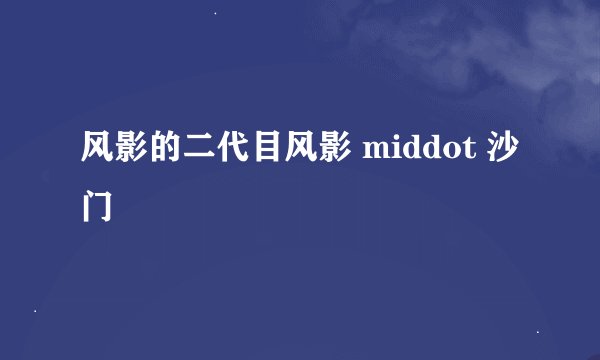 风影的二代目风影 middot 沙门