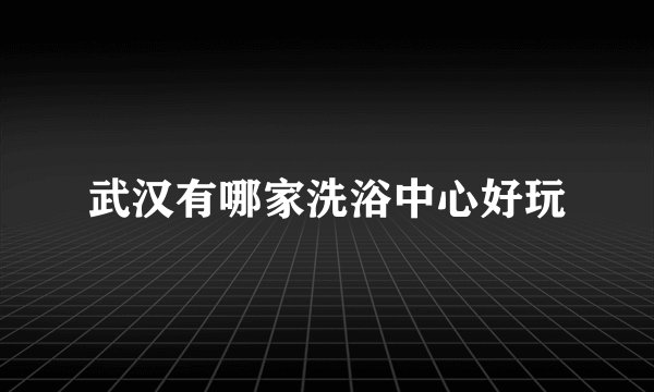 武汉有哪家洗浴中心好玩