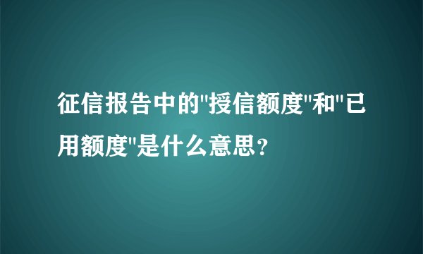 征信报告中的
