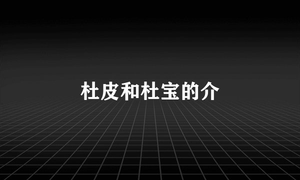 杜皮和杜宝的介