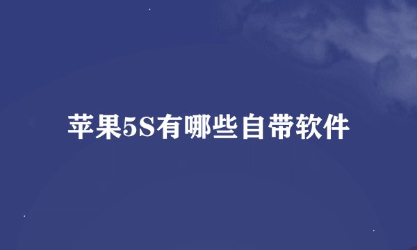 苹果5S有哪些自带软件