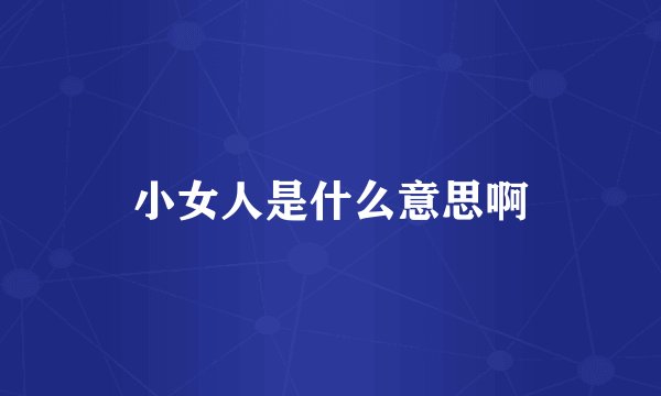 小女人是什么意思啊