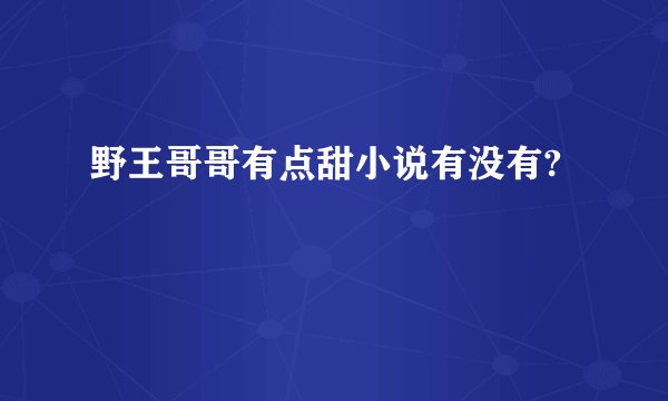 野王哥哥有点甜小说有没有?