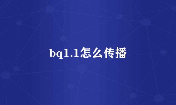 bq1.1怎么传播