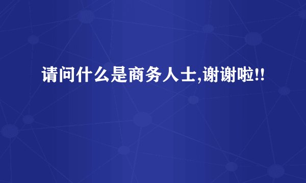 请问什么是商务人士,谢谢啦!!