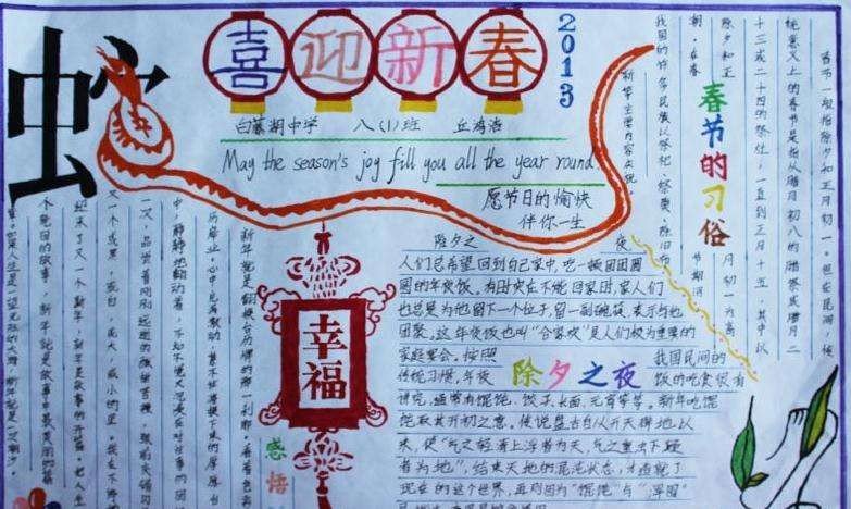 有春节的手抄报内容100字左右的吗？