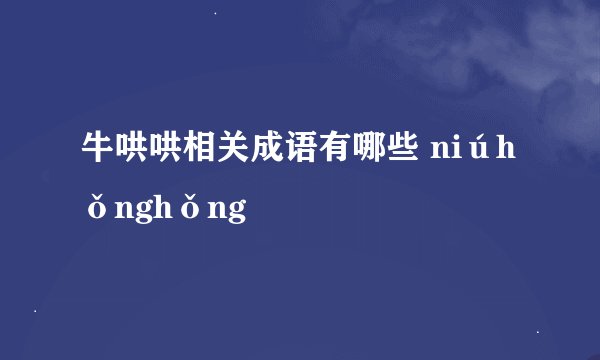 牛哄哄相关成语有哪些 niúhǒnghǒng