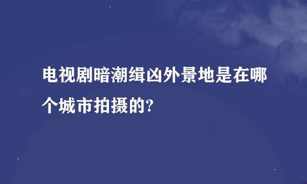 电视剧暗潮缉凶外景地是在哪个城市拍摄的?