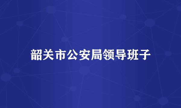 韶关市公安局领导班子