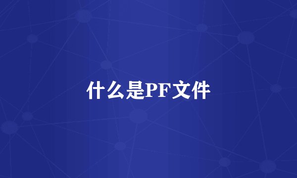 什么是PF文件